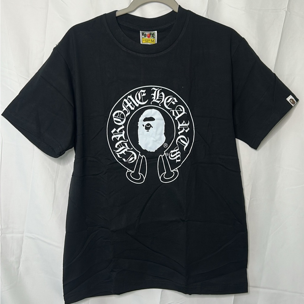 Bape Black Chrome Hearts Graphic Tee